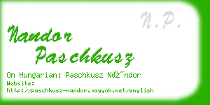 nandor paschkusz business card